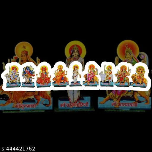 NAU DEVI STATUE Navdurga Statues Idols, Nine Devi Murtis set of Powerful Incarnations of Goddess Maa Durga ( navratri special) Navdurga MDF