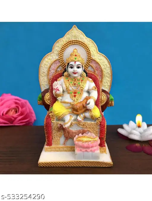 Maharaja Kuber Idol Kubera Statue for Wealth Glory God Kuvera Murti for Home Temple Office Pooja 7 INCH