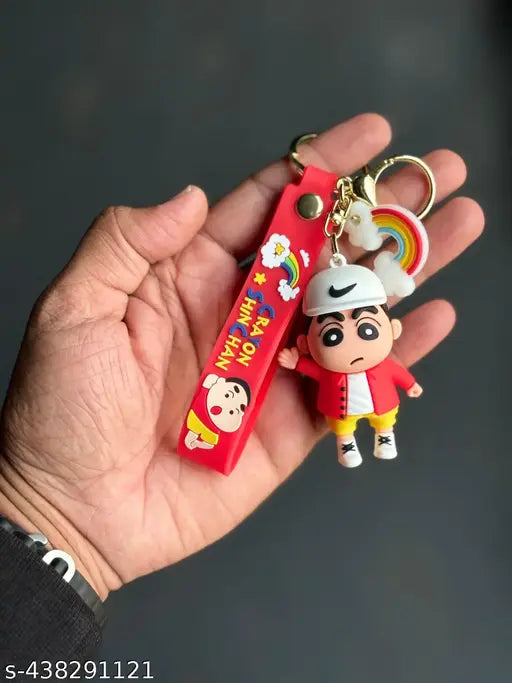 GGreyhorse Shinchan Keychains |Jumbo Size Keychain With Strap and Bag Charm| Anime Keychain| Cartoon Keychain