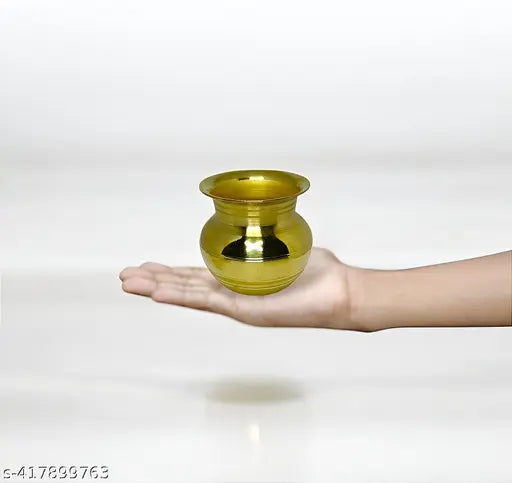 Pure Brass Mangal Kalash | Jagannath Lota for All Pooja, Drinkware Water, Surya Jal Arpan, Home, Temple | Pooja Accessories - 6 cm