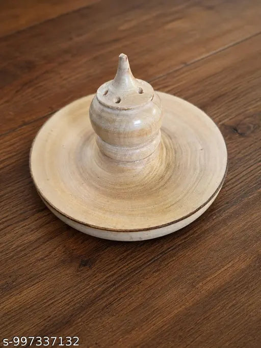 MIVORAKART Wooden Dhoop Stand | Handcrafted Agarbatti Holder with Ash Catcher | Natural Wood Incense Stick Holder for Home Temple & Pooja Room (1 Pc)