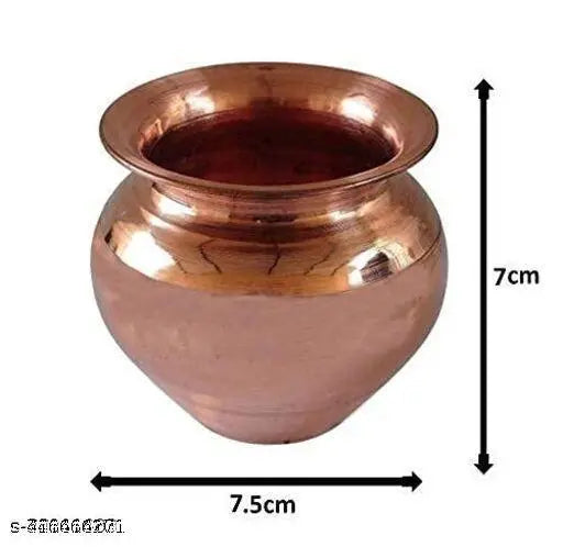 ELITETOUCH Combo of 2 Pcs Shree Maa Lakshmi Charan Paduka (2 no) Vaastu/fengshui Plate with Copper (2 No) Kalash Lota for Festival Puja