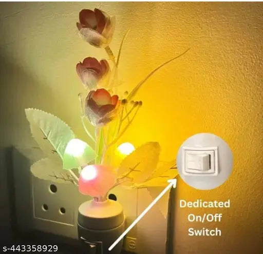 3D Mushroom Shape Colour Changing LED Night Light Lamp, with on-Off Switch Button (Pack off 1) (Design may be slightly different)