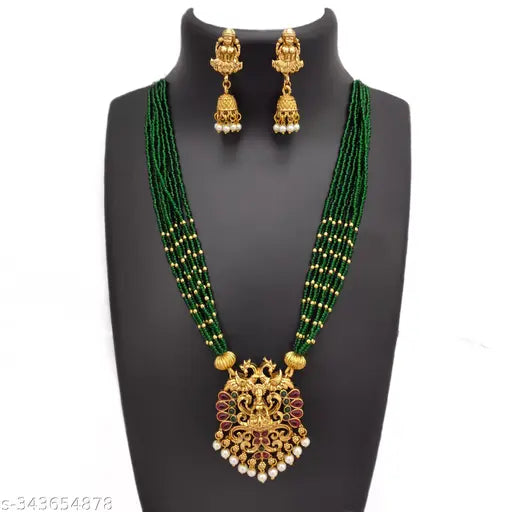 Gold plated temple jewellery set