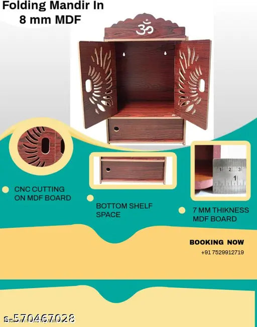 ELEGENT PREMIUM FOLDING MDF POOJA MANDIR