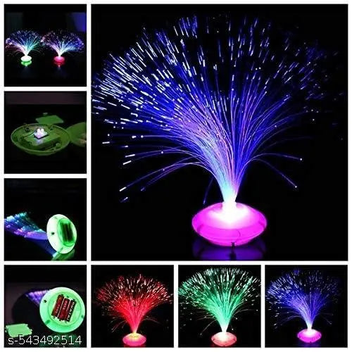 Pack of 1 Pcs Colorful LED Fiber Optic Night Light Lamp for Home/Office/Party/LED Fiber Optic Night Light Lamp Stand for Christmas & Diwali/LED Light Lamp for Decoration