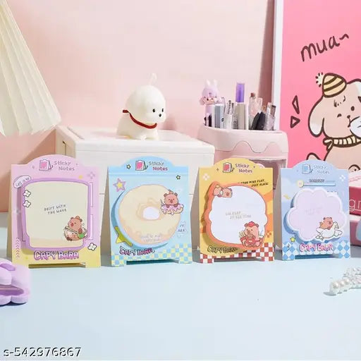 Cute Capybara Sticky Notes Set | Colorful Page 3D Sticky Notes 60 Sheets | Unique Design with Paper for Organized Note-Taking, Reminders, and Creative Ideas (Multi Color)