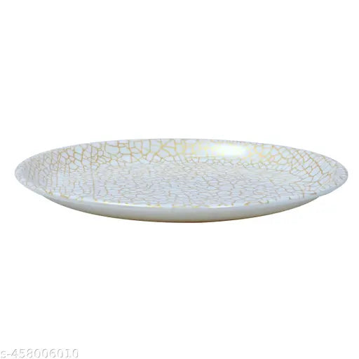 Ariya Melamine Round "12" Inch Urmi Thali P2 Dinner Plate / Party Plate / Lunch Plate /Dosa Plate / Big Size Plate / Dinner Plate Set of 3 (full plates) plate, dinner set full set Catering Plate, Restaurant Plate, Heavy Premium Quality Plate, (COLOUR AS A