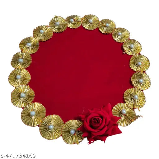 Mamta collection Welcome Ribbon Cutting Thali | Puja Thali for Wedding | Welcome Platter with Welcome Ribbon | Tray for Wedding | Welcome Puja Thali (Design-1)