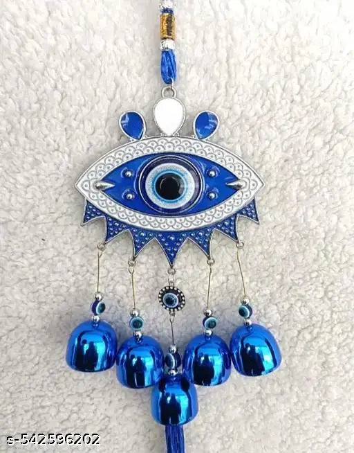 Macrail Money Vastu Fengshui Stone Gift Product Collection Evil Eye Wind Chimes for Balcony Hanging for Home Entrance Door Decoration House Warming Gifts for New Home, Big Size / Unique Item / Home Decor / Office Decor / Big Eye ( Pack Of 1 Piece )