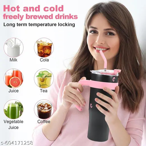 1200ml Huge Water Bottle with Straw & Handle | Large Capacity Tumbler Mug for Gym, Office, Travel, Sports, BPA Free Leakproof Sipper