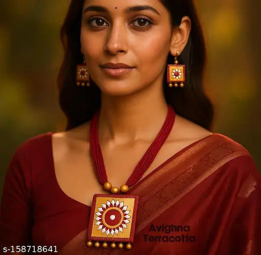 Terracotta Jewellery Set by Avighna
