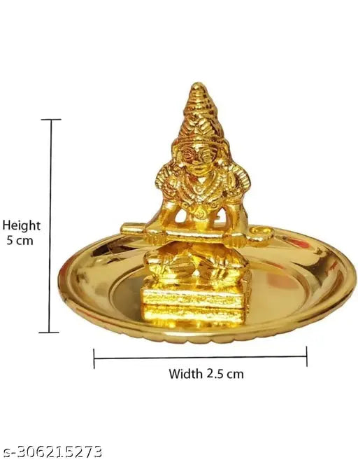 Maa Annapurna Devi Small Size – The Goddess of Food and Nourishment Vastu Tortoise And Lakshmi Charan Paduka Kachhua Yantra With Laxmi Charan  ( Golden) Pooja Kit (Golden Plated) Brass Yantra  (Pack of 3)