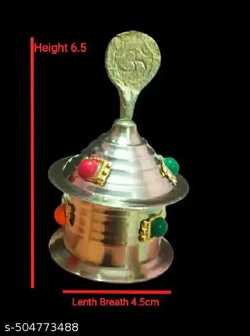 BRILLIANT HOME DECOR 100% Brass Luxury Fancy Sindoor Dani Royal class Brilliant Sindoor Dibbi kumkum fancy Sindoor Dani only woman purpose used sindoor Dani and all Pooja purpose sindoor Dani Size 4.5*4.5*6.5cm FINESH 100% Brass polish Material 100% Brass