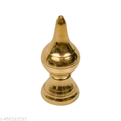 Putrika Traditional Handcrafted Brass Temple Top Kalash | Gopuram kalasam | Thazhikakkudam | Kumbham | Purnakumbha Pital Wood - Home Temple kalasam - Mugali Kalas
