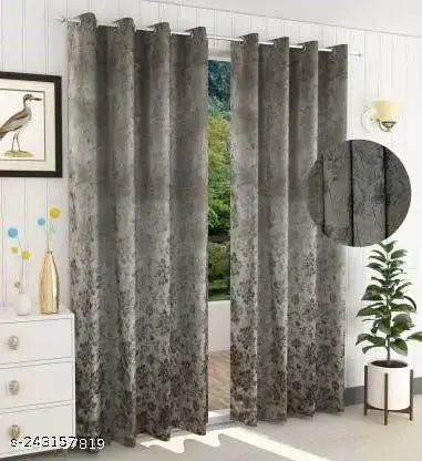9 feet Flower Suade curtains