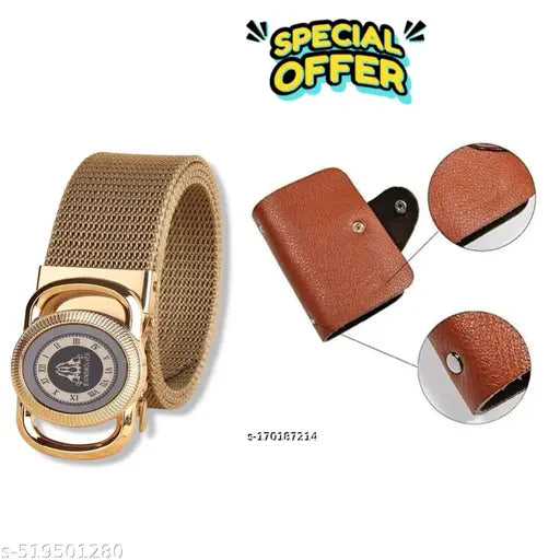 Men Casual, Formal, Party Black Nylon Belt