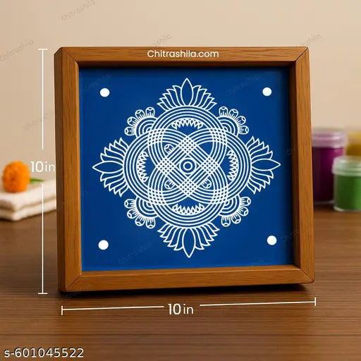 CHITRASHILA® Padi Kolam Wooden Rangoli Stencils 10X10 inches - S09