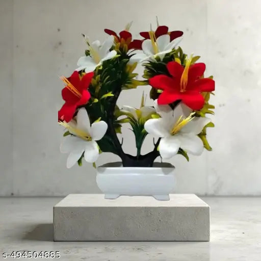 Artificial plant namste Red and white lilly
