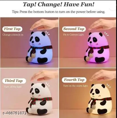 Multicolor Panda Night Light, LED Lamp, Cute Bedroom Decor & Birthday Gift for Kids