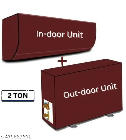 Premium Split AC Cover 2 TON | Water-Resistant & Dustproof | Indoor & Outdoor Units COMBO | Elastic Ends for Snug Fit (colour may vary)