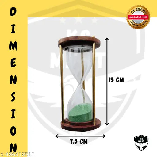 Natural Wood Green Sand 5-Minute Sand Timer –  Home Decor Piece