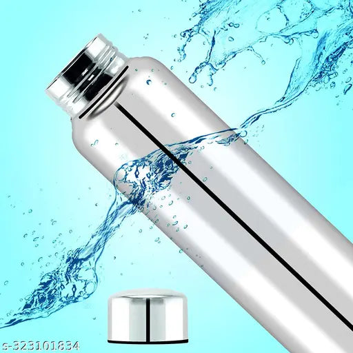 ( PACK OF 1 ) (( ORGAN )) Stainless Steel Sports Water Bottles |Steel bottel | Sports bottle| School bottle | Office bottle | College bottle| Single Wall BPA Free & Leak Proof Cap and Steel Bottle silver, Steel fridge Bottle, Water Bottle 900ml ( 1L Appro