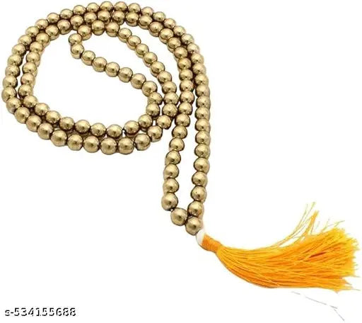 Golden Pyrite Jaap Mala 108-8 mm Beads for Prosperitiy Wealth Willpower and Financial Abundance with 1