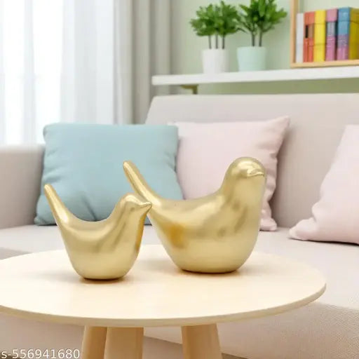 aaBco Ceramic Golden  Blessing Birds Figurine For Home Decor | Officr Decor | Table Top
