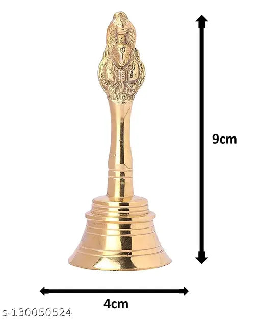 Combo of Nagpari Head Pooja Puja Bell Ghanti with Natural Blowing Shankh Decorative White Shankh for Diwali Lakshmi Poojan, Traditional Rituals, Religious Purpose, Mandir