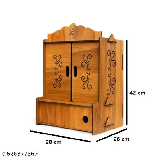 Pooja Mandir,  Home Temple, Mandir , Wooden Temple, Door Temple. Wooden Temple with Door