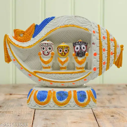 Jagannath Shankh Design Marble Stone Murti, Home puja, car Dashboard,Office