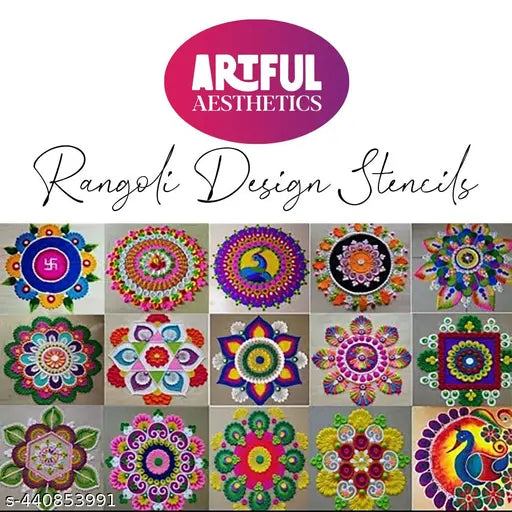 Happy Diwali wooden rangoli stencil for Diwali Decoration | Home and Festival Decoration, Size 12x12 inch stencil for Art and Craft, Painting Rangoli Stencils - 12x12 -214