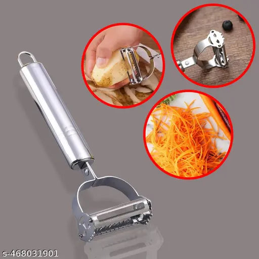 Stainless Steel 2-in-1 Julienne Vegetable Poteto Cucumber Salad Making Doubble Side Blade Peeler Kitchen Tools
