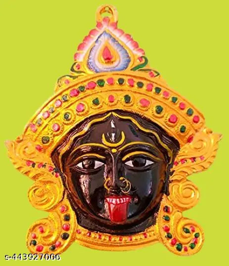 A&S VENTURES  Kali MATA Face Murti Statue Sculpture Wall Hanging, Goddess Maa Kali Idol for Manipulate Outside Negative Energy & Pooja Room, Handmade Decorative Showpiece