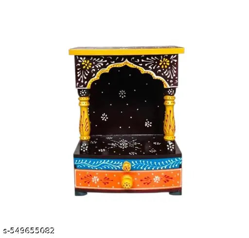 wooden painted mandir temple