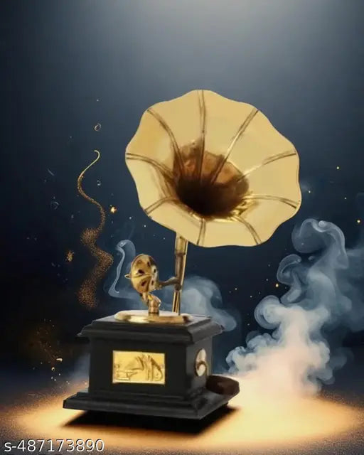 Gramophone Dummy Vintage Brass  Decorative| Rajasthani Decorative| Desk Accent| Gift| Showpiece| Interior Decoration Item| Room Decor| Home Decor| Handicraft
