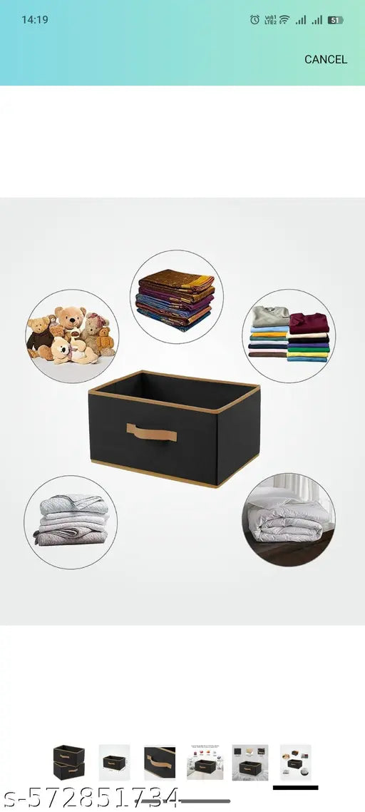 Black Storage Box, Basket, Bin Combo of 3, Toy Organizer, Storage Box