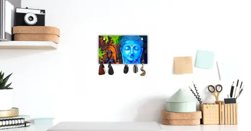 Kiaanshe Creations Key holder for home / office / kitchen / key holders / key holder for wall / key holder / Best decorative item for home décor / festive décor Mobile stand cum Wood Key Holder