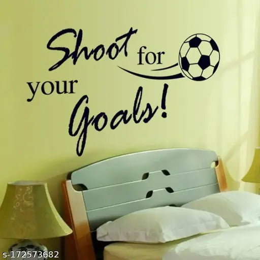 Wall Stickers Quote Sports Football Design Shoot for Your Goals