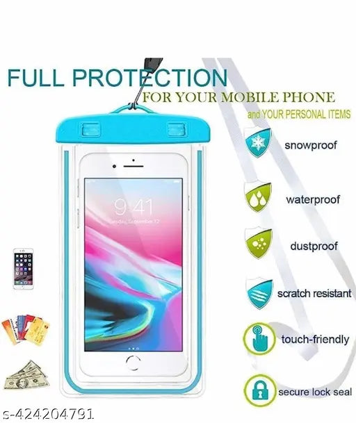 Mobile water Proof Pouch For All Mobile Dust Proof rain Pouch Waterproof Plastic Mobile Cover for All Android and iPhone Models