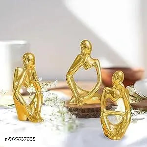 DAY CREATION Golden Thinker Statue for Home Decor | Table Decor (Pack of 1, Golden)