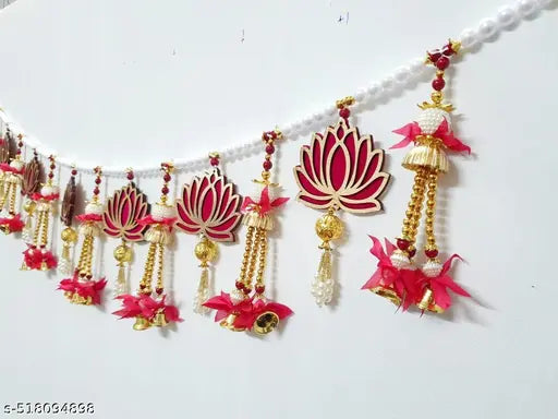 Kamal Wall Hanging | Wall Décor Toran | Toran For Diwali | Janmashtami Toran | Toran For Festive Season | Handicraft Toran | Wooden Toran | Pack Of 1 Piece |