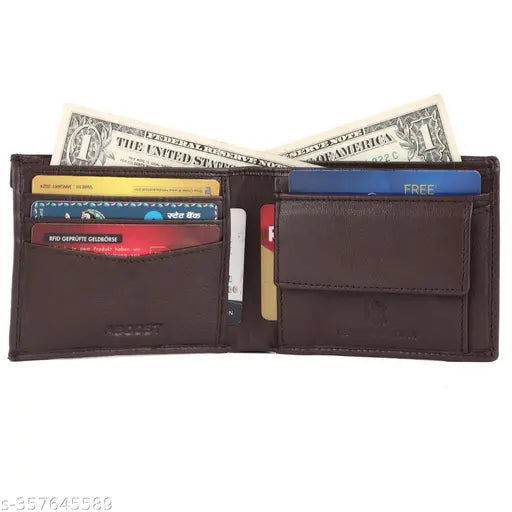 ABOOST RFID Protected 100% Genuine Leather Wallet For Men | Leather Wallet For Men's | Wallets Branded | Wallets For Men (Brown) , Pure Leather wallet | Purse For Men | Men's Wallet
