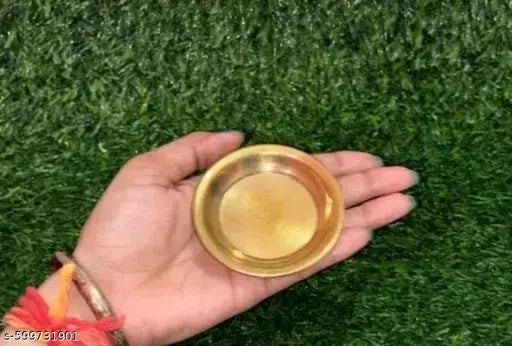 Traditional Design Handmade Pooja Diya Plate/Pital Thali for Puja harathi Aarti thali