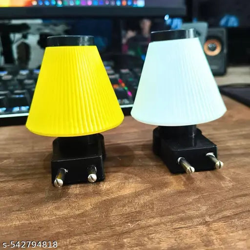 Energy saving Home Decor LED Room Night Lamp 0.5 Watt, Night Lamp for Bedroom Hall & Kids Room Any Space at your Home Pack of 2 Color-White, Yellow