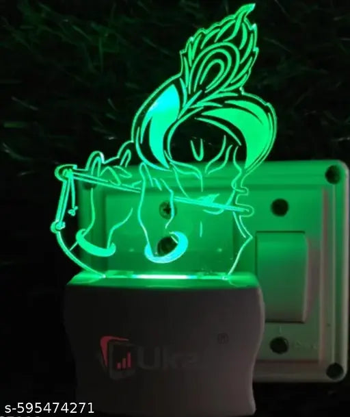 DIONA Night Lamp Krishna 3D Illusion LED multi Colour changing Night Light Birthday, Anniversary Gift Festival Gift