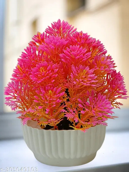 Exotica Pinkish Colour  Artificial Plants|Artificial Flower|Shrubs|Topiaries|Bonsai|Artificial Flora  With Pots For Home Decor Living Room, Dinning Room, Office, Decorative Small Plant, For Decor