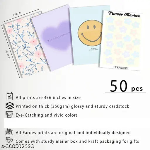 Peel-N-Stick Photo Wall Collage Kit || 50 PCS Danish Pastel Room Decor Aesthetic, Matisse Wall Art for Teen Girl Room Décor| Small Posters for Room Decoration- Green