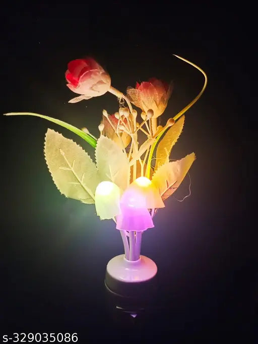 Mushroom LED Night Light Lamp Colour Changing, with on-Off Switch Button (Pack off 1) (Multicolour)